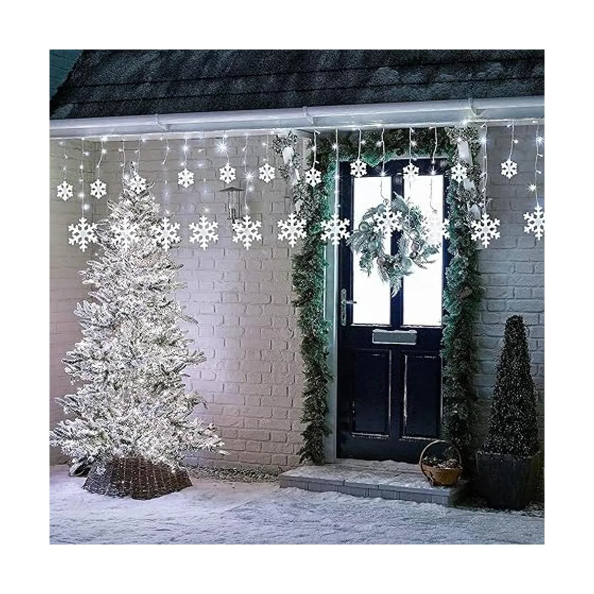 Toodour Luces de copo de nieve de Navidad para exteriores_6