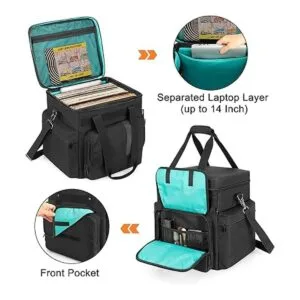 LoDrid Bolsa de almacenamiento de discos de vinilo con 4_4