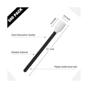 Paquete de 500 hisopos de limpieza de espuma de 5.1_2