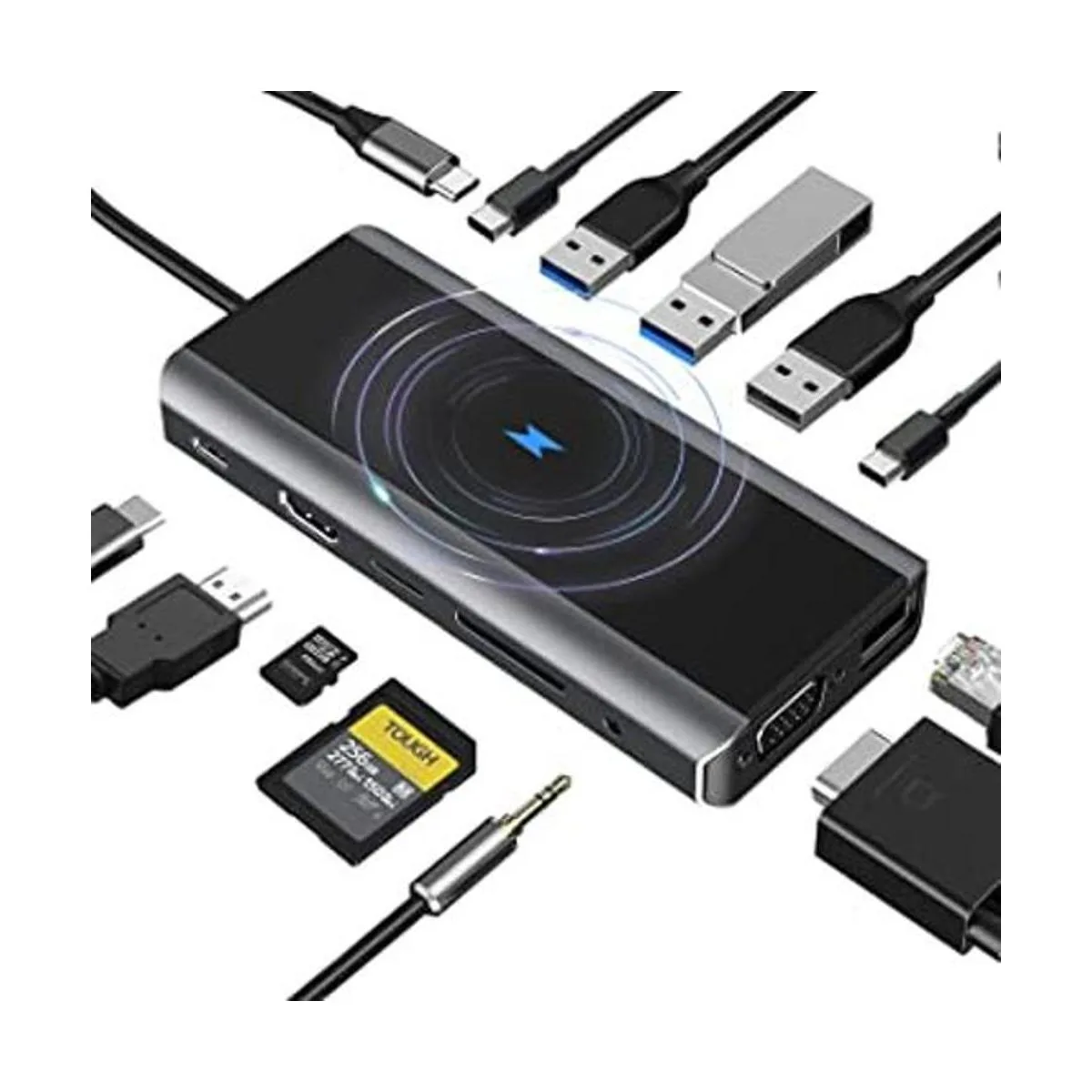 Ikling Hub USB C estación de acoplamiento USB C 13 en 1 a_1
