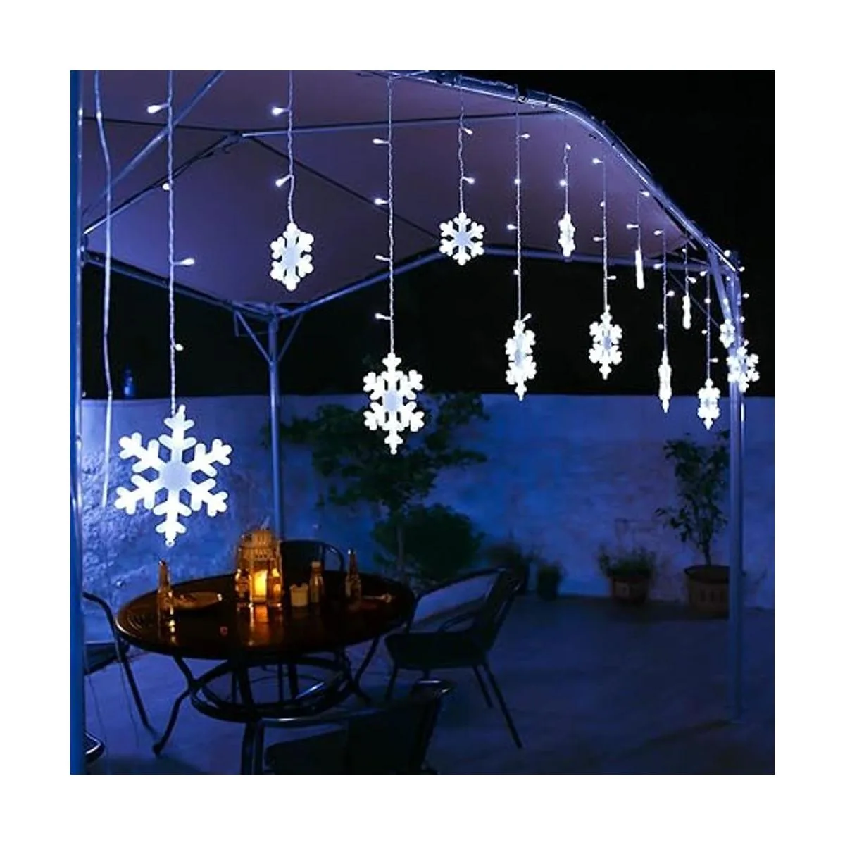 Toodour Luces de copo de nieve de Navidad para exteriores_5