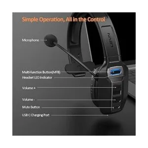 LEVN Auriculares Bluetooth con micrófono auriculares_5