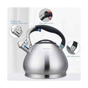 Easyworkz Hervidor de té de acero inoxidable de grado_5