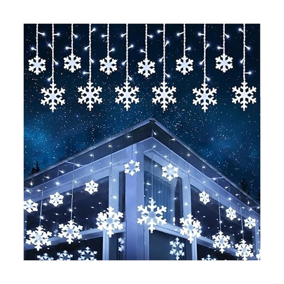 Toodour Luces de copo de nieve de Navidad para exteriores_1