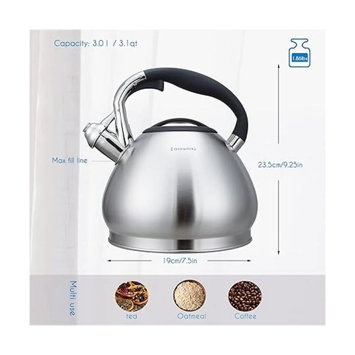 Easyworkz Hervidor de té de acero inoxidable de grado_2