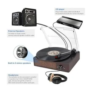 Tocadiscos de vinilo con receptor Bluetooth incorporado y_2