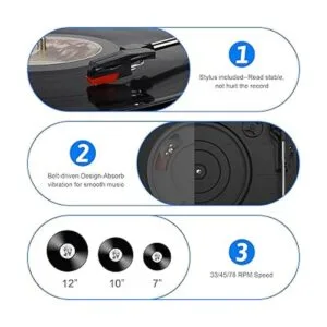 Tocadiscos de vinilo con receptor Bluetooth incorporado y_5