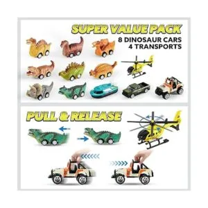 JOYIN Camión transportador de dinosaurios 13 en 1 para_3