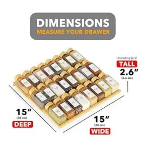 SpaceAid Organizador de cajones de especias de bambú con_4