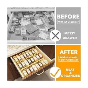 SpaceAid Organizador de cajones de especias de bambú con_2