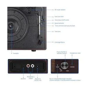 Tocadiscos de vinilo con receptor Bluetooth incorporado y_4