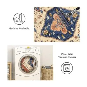 Bsmathom Alfombra bohemia vintage antideslizante_6