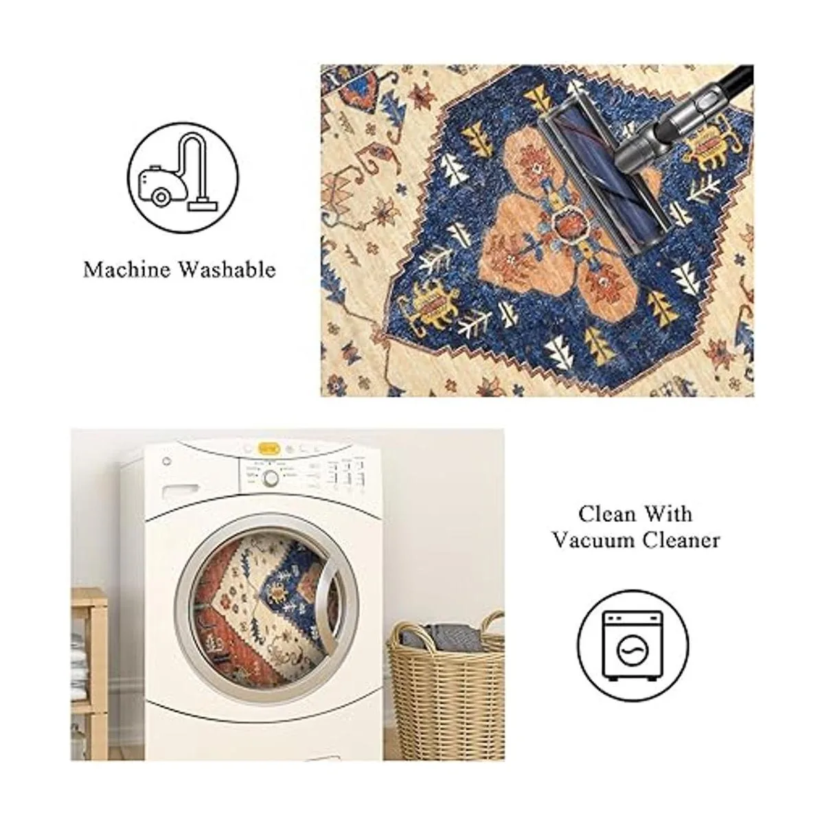 Bsmathom Alfombra bohemia vintage antideslizante_6