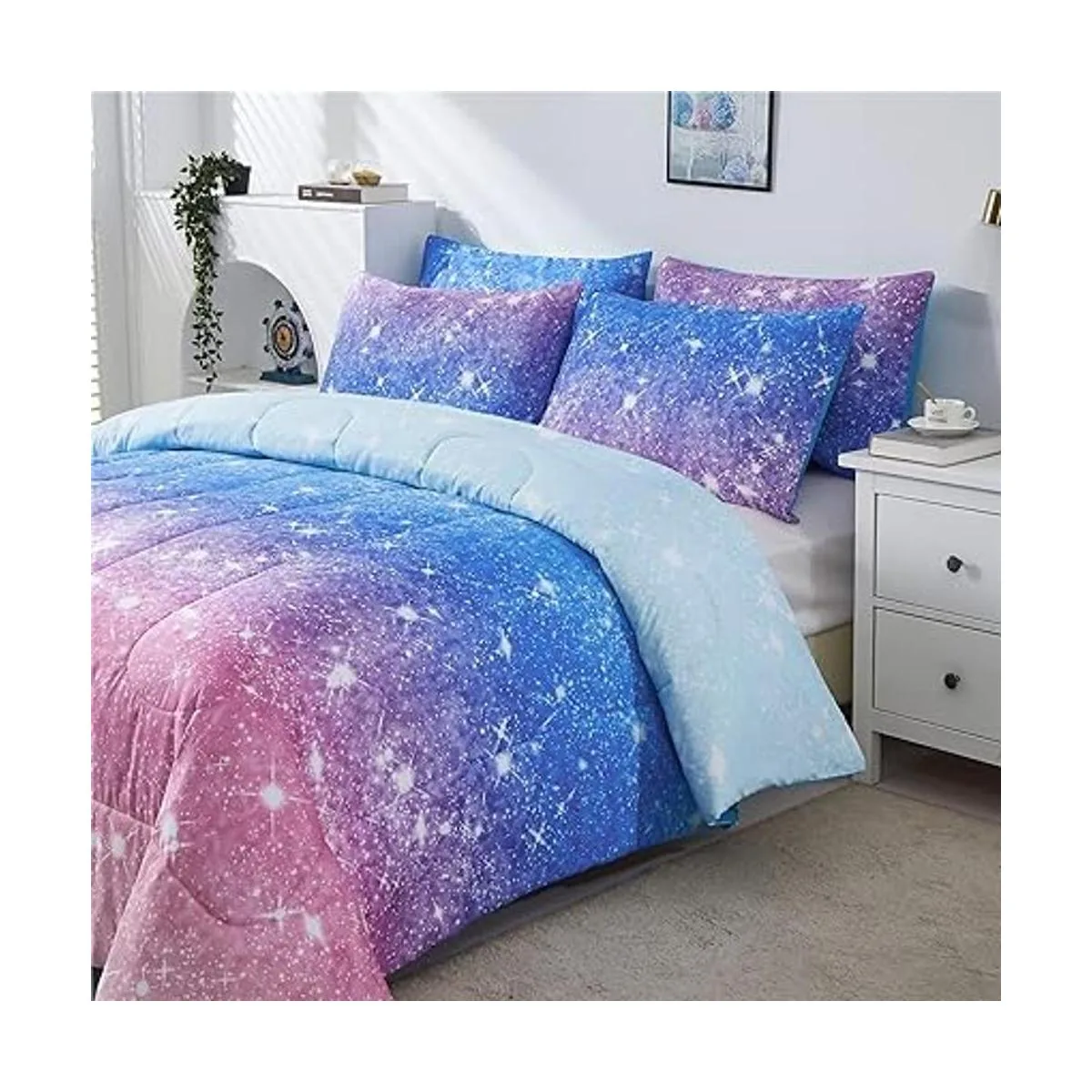 kiddiku Juego de edredón con purpurina arcoíris tamaño_3