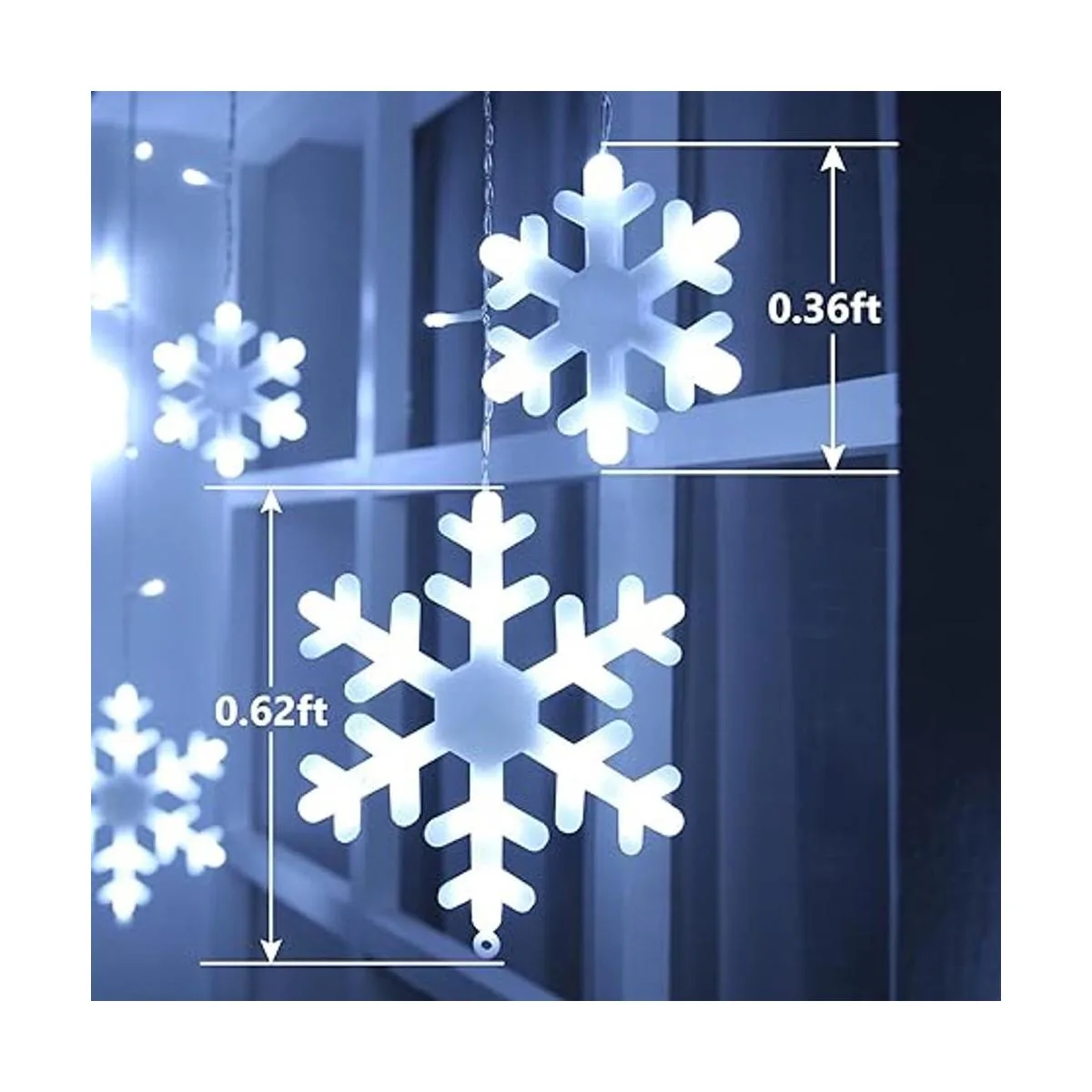 Toodour Luces de copo de nieve de Navidad para exteriores_3