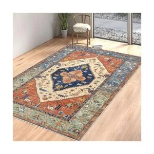 Bsmathom Alfombra bohemia vintage antideslizante_4