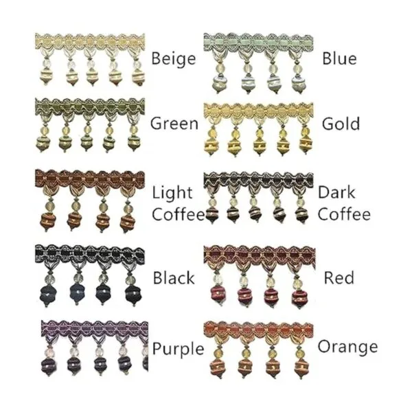 BEL AVENIR Fringe Trim 6.8 yardas 3.0 in cuentas de_3