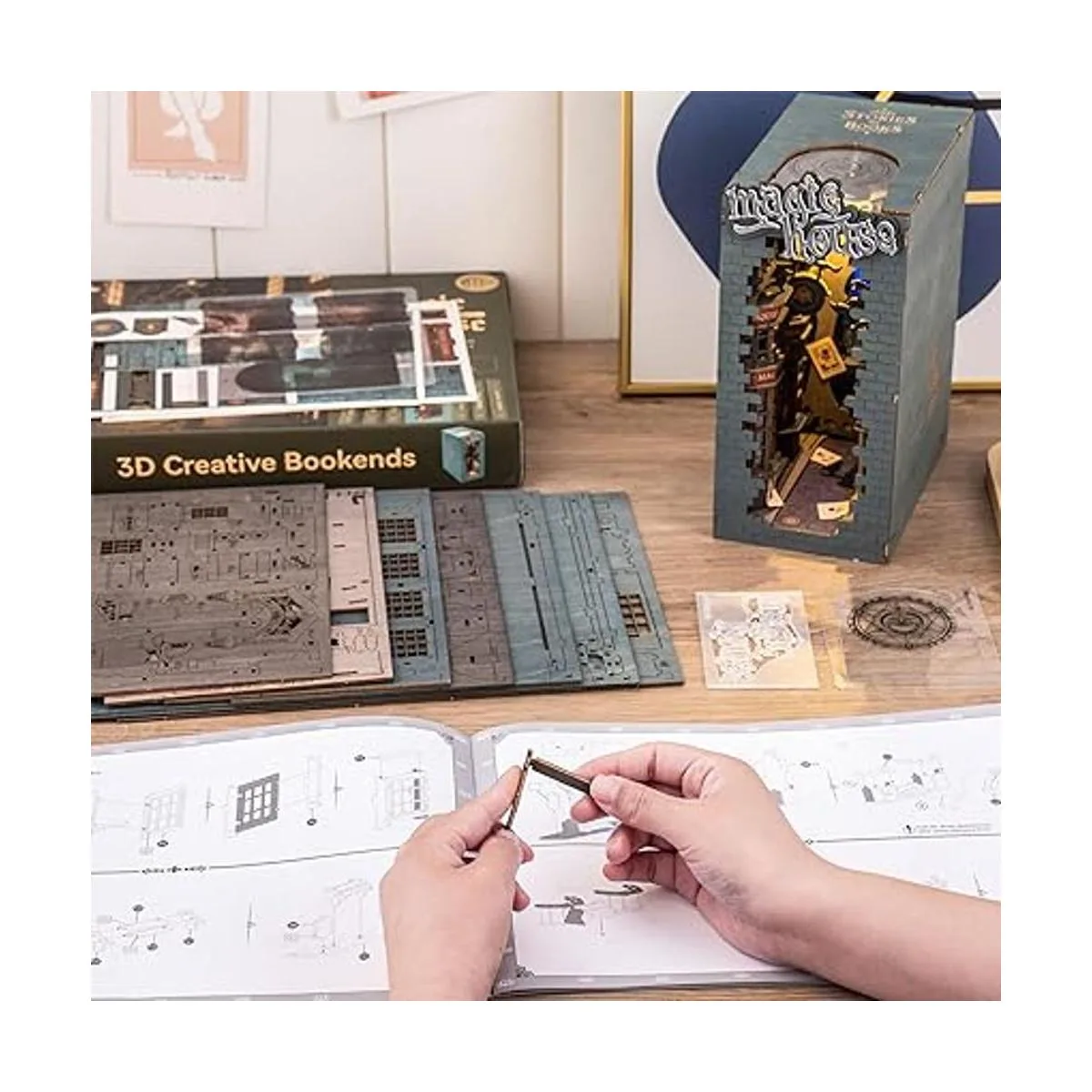 Rolife Kit de rincón de libros en miniatura para_4