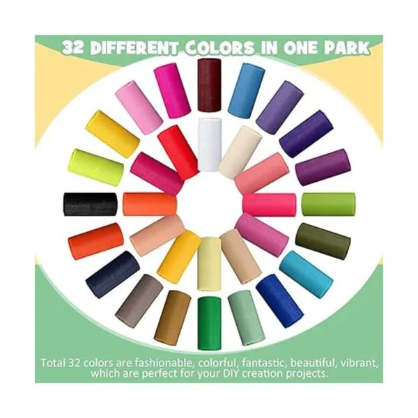 JaGely Rollos de tul de 32 colores de 6 x 25 yardas tela_2