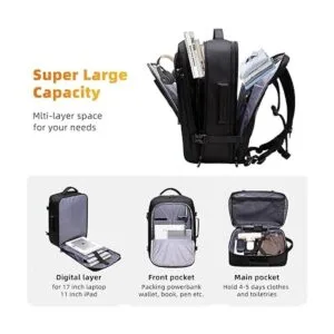 Asenlin Mochila de viaje 45L55L para mujeres y hombres_3
