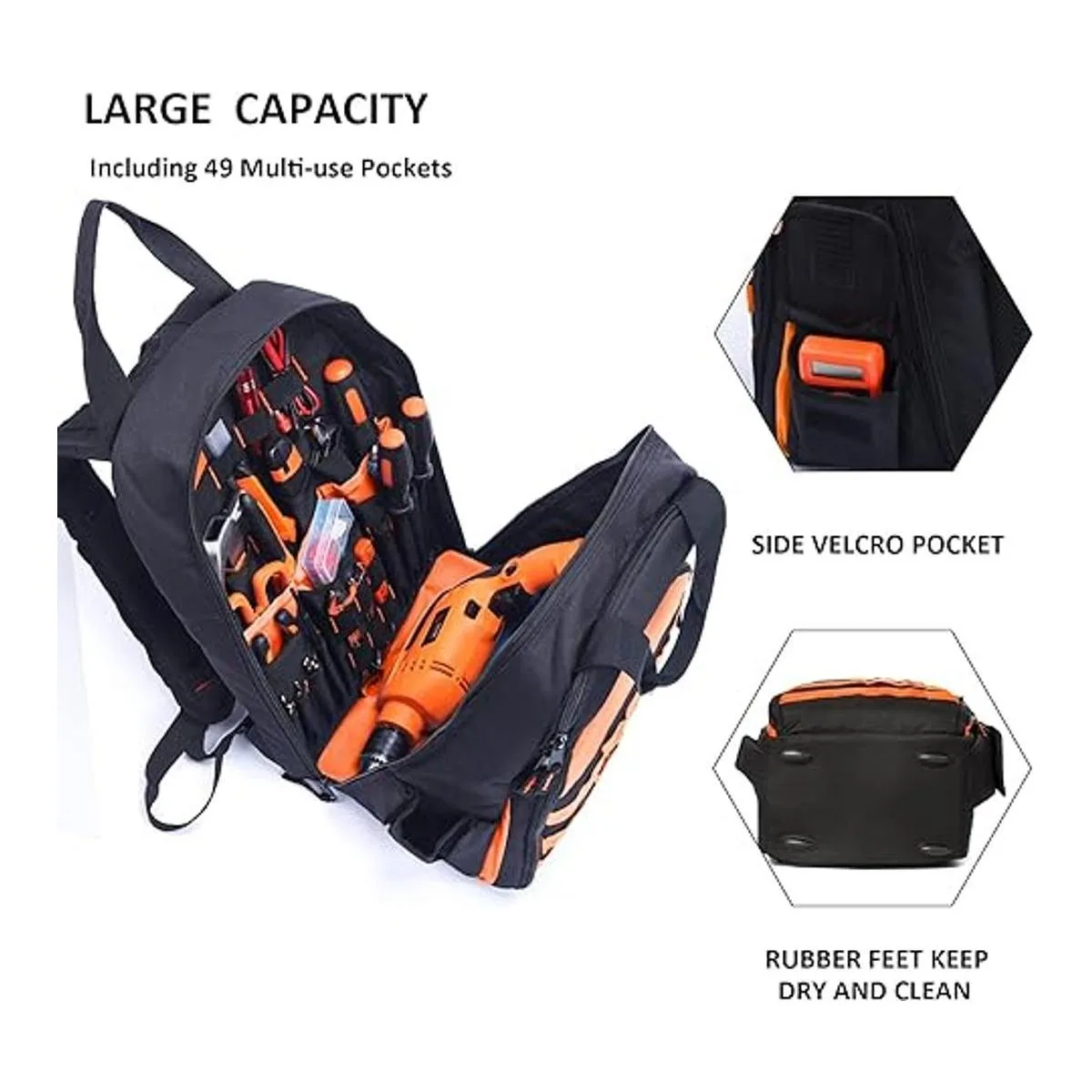 AUMTISC Mochila de herramientas mochila de trabajo bolsa_5