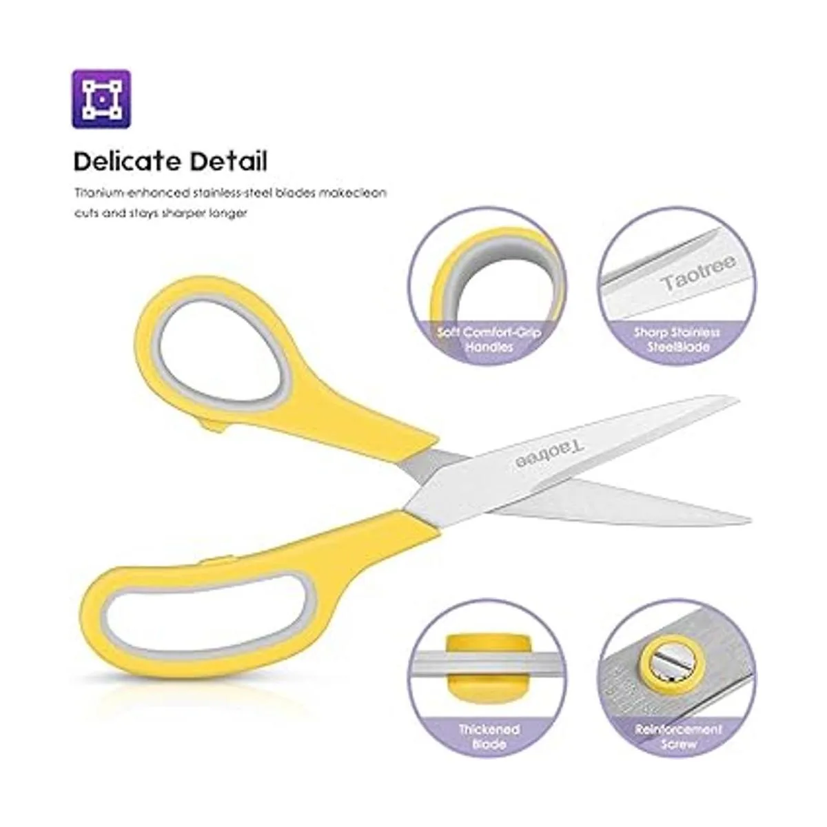 Taotree Tijeras multiusos de 8 pulgadas asas suaves y_4