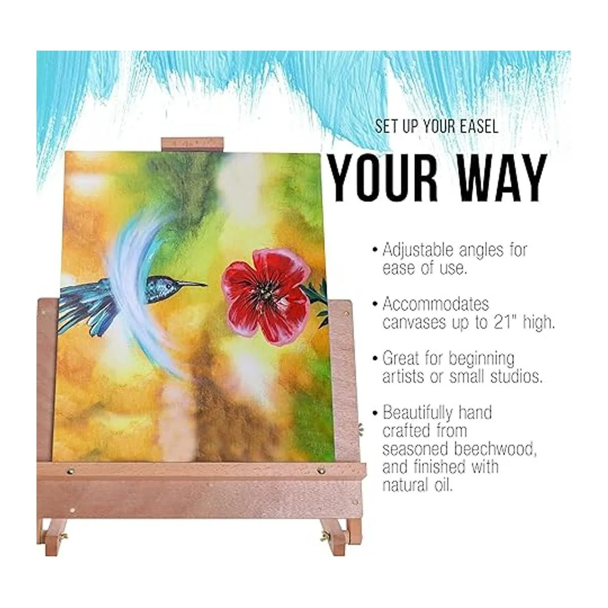 U.S. Art Supply Cancun Caballete de madera maciza_4