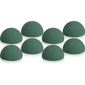 8 piezas de media bola de espuma seca floral verde de_1