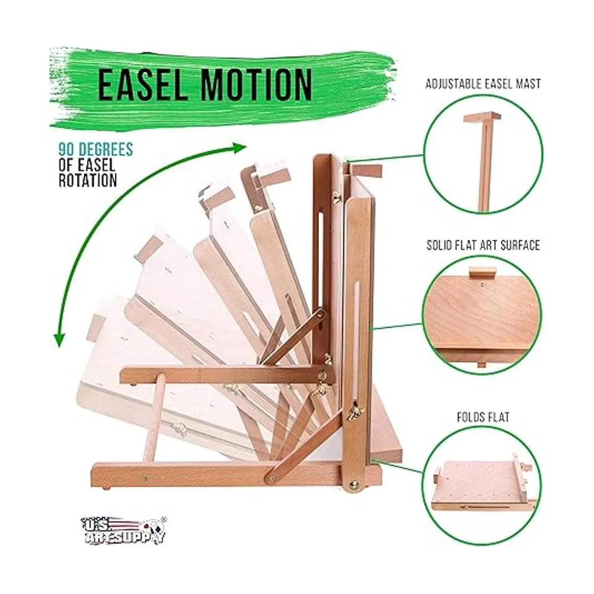 U.S. Art Supply Cancun Caballete de madera maciza_3