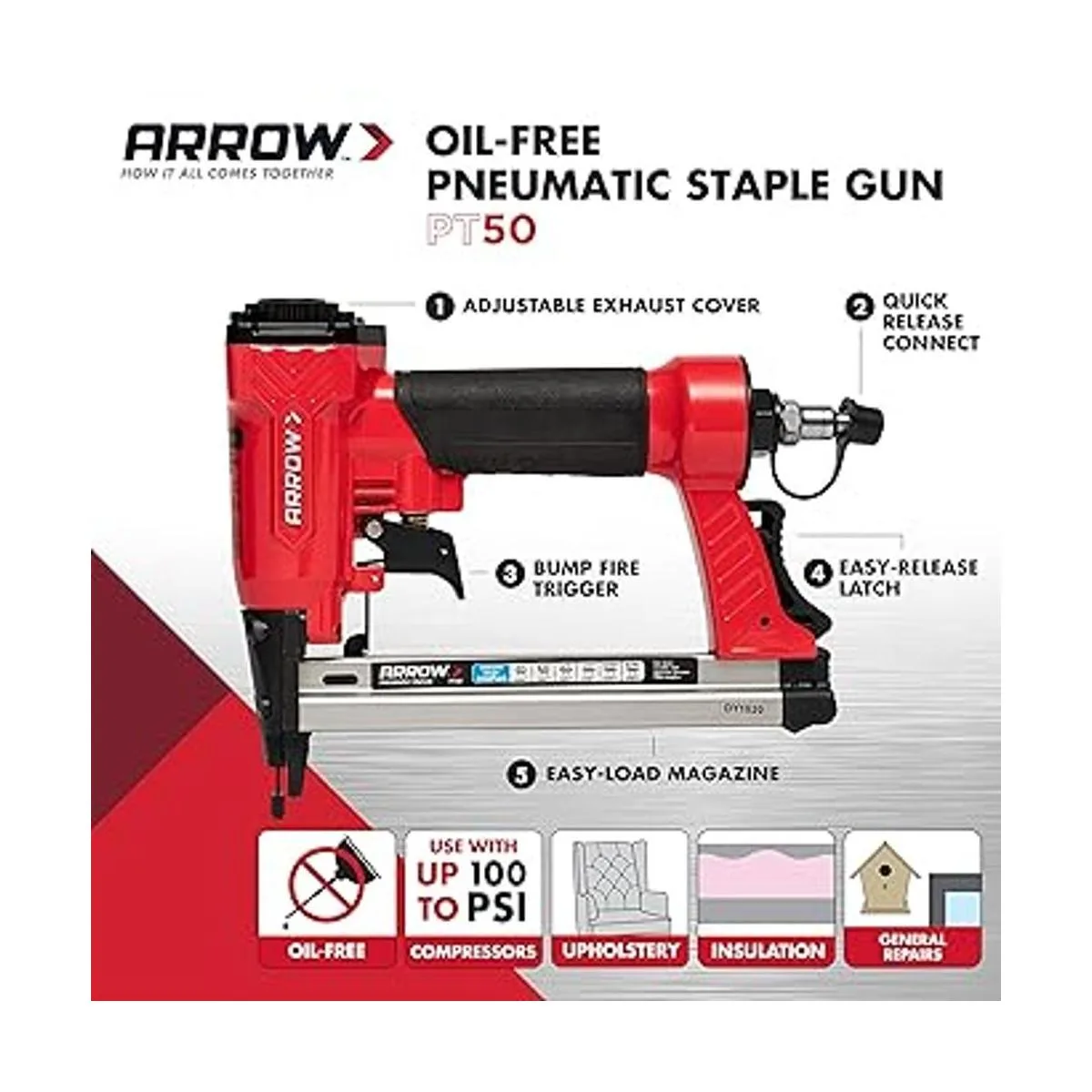 Arrow Fastener Arrow PT50 de grapas neumática_2