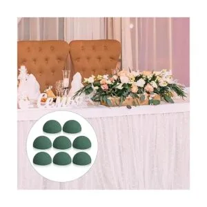 8 piezas de media bola de espuma seca floral verde de_6