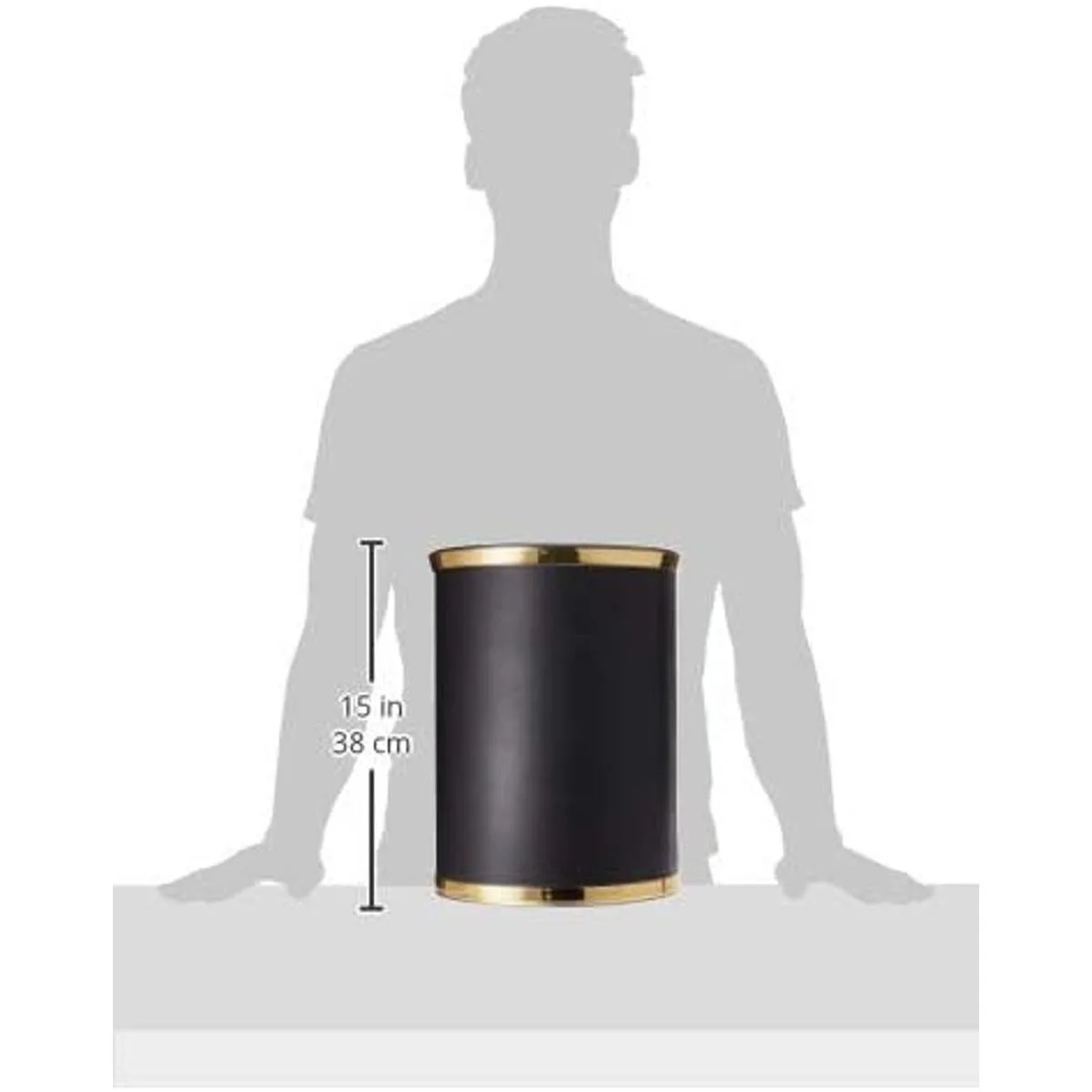 Kraftware Sofisticates Cesta de basura de latón negro y_6