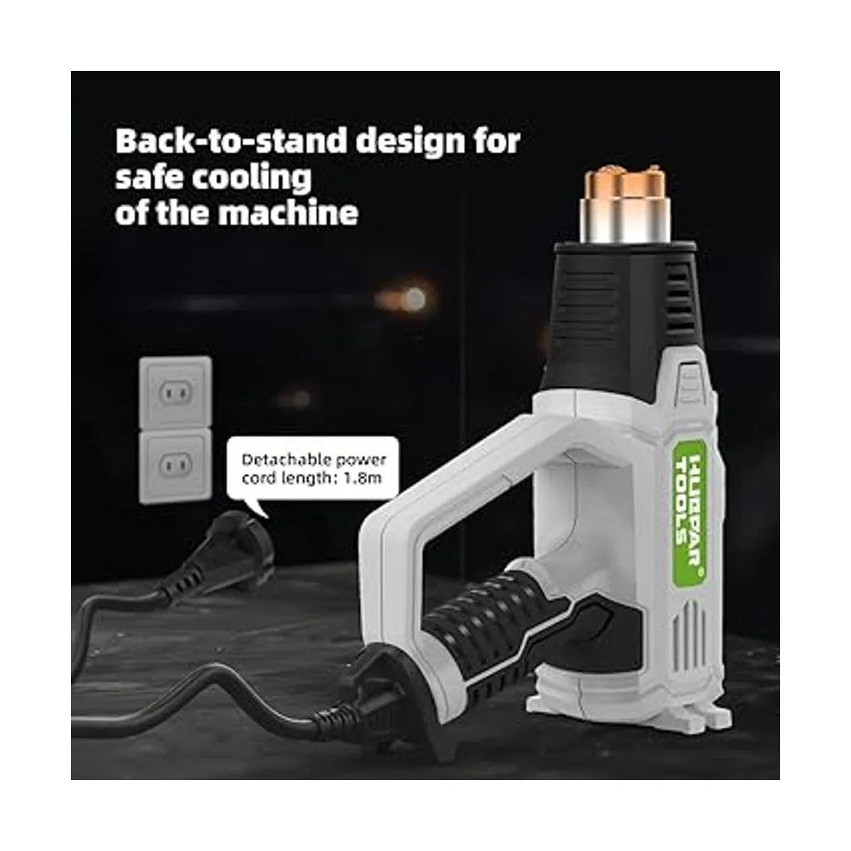 Huepar Tools Pistola de calor con 10 accesorios para_5