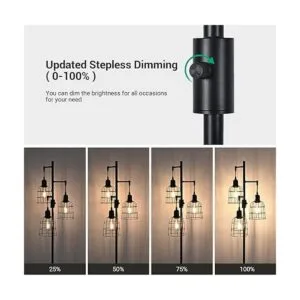 EDISHINE Lámpara de pie regulable bombilla Edison de 3_2