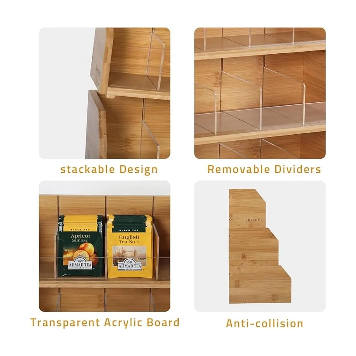 Organizador de bolsas de té de bambú para bolsas de té_4