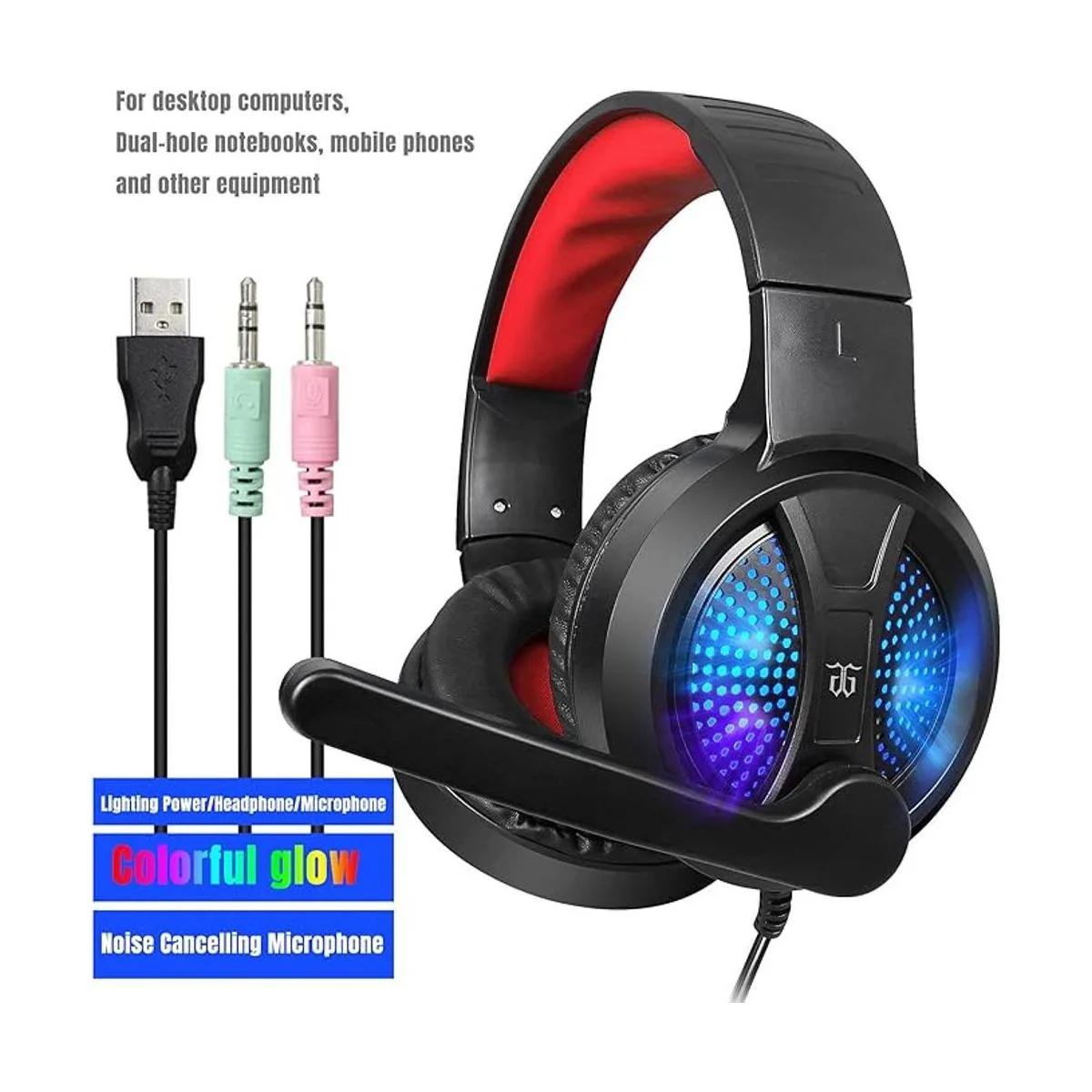 Teclado y mouse para juegos auriculares alfombrilla de_5