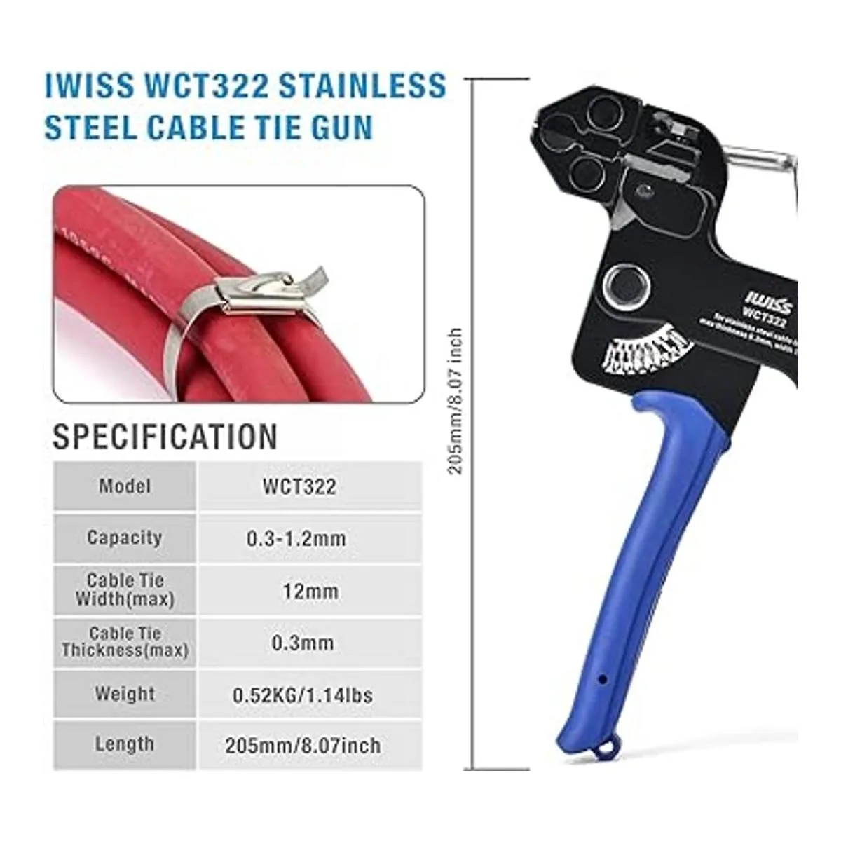 IWISS WCT322 Pistola de sujeción de cables de acero_2