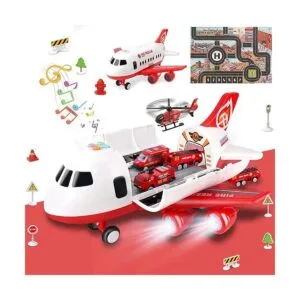Juguete de avión con camión de bomberos y tapete de juego_1