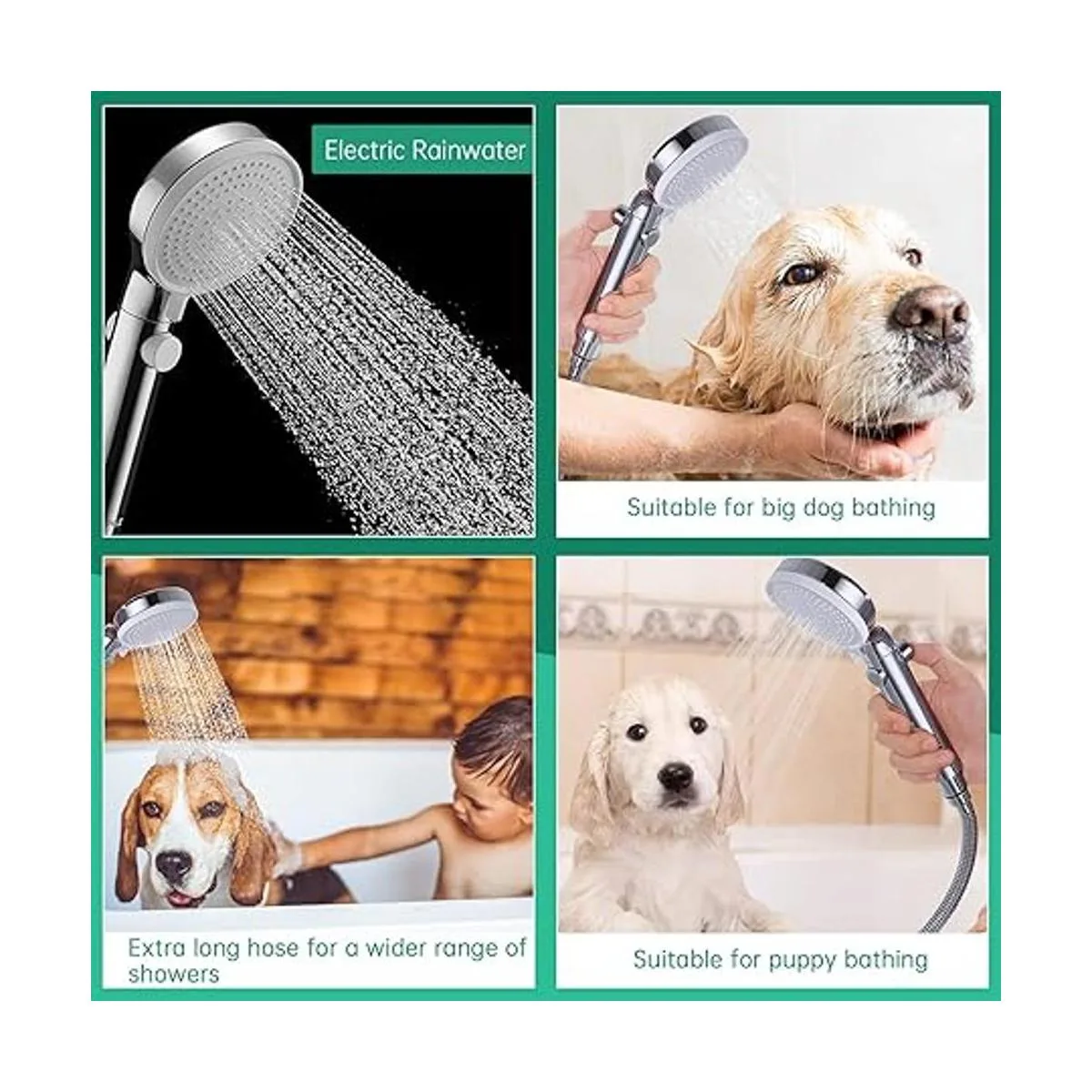 VSincerity Rociador de cabezal de ducha para perros alta_4