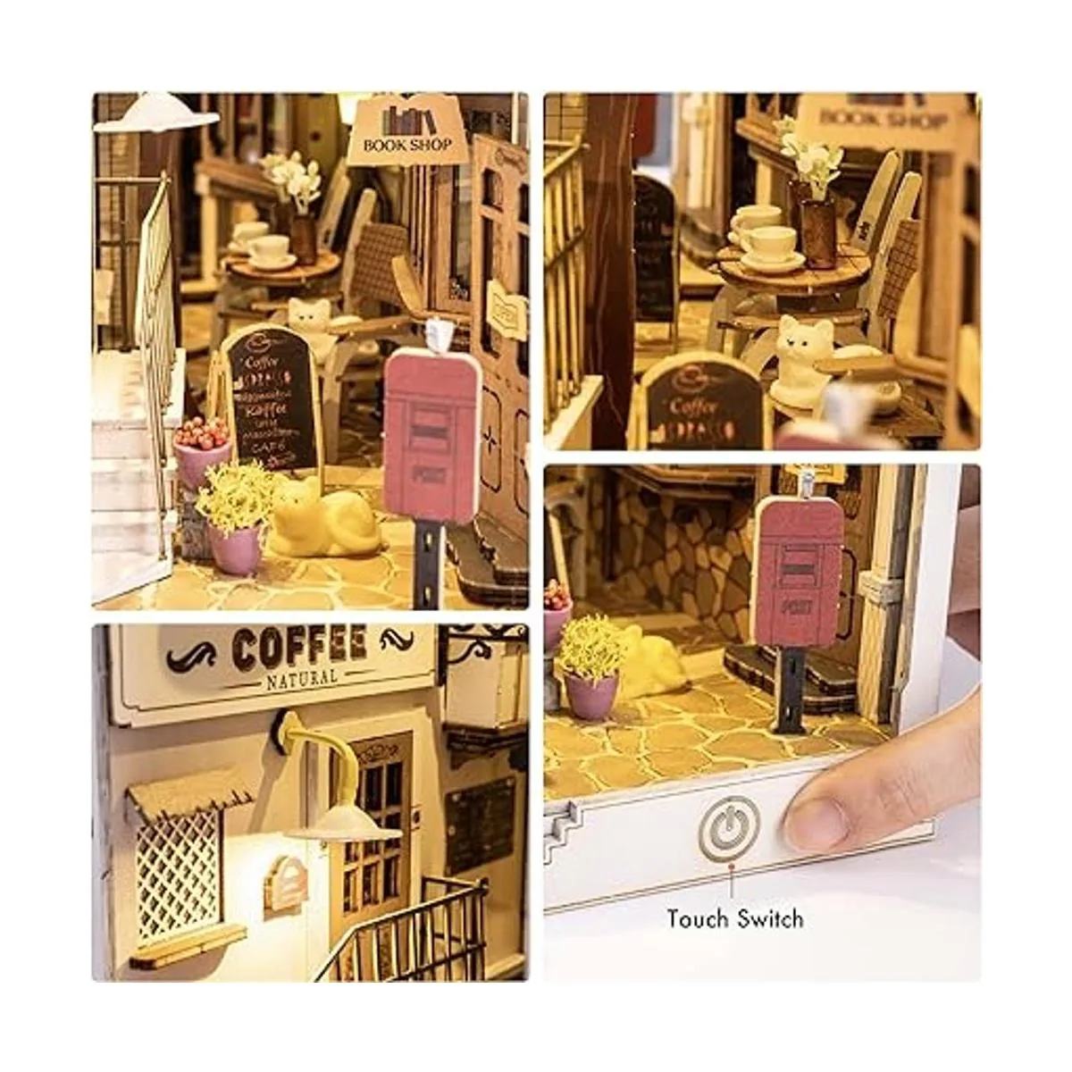 Rolife Kit de rincón de libros de bricolaje 3D decoración_3