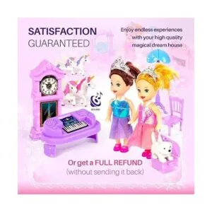 Casa de muñecas con princesas 4 unicornios y muñecas para_4