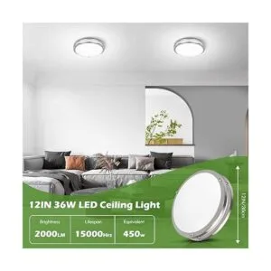 Paquete de 2 lámparas de techo LED de 36 W equivalente a_3