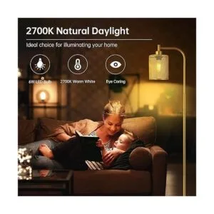 BoostArea Lámpara de pie industrial lámpara de pie dorada_2