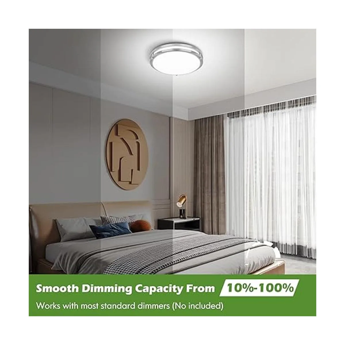 Paquete de 2 lámparas de techo LED de 36 W equivalente a_4