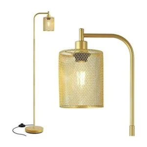 BoostArea Lámpara de pie industrial lámpara de pie dorada_1