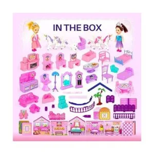 Casa de muñecas con princesas 4 unicornios y muñecas para_3