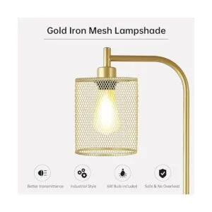 BoostArea Lámpara de pie industrial lámpara de pie dorada_3