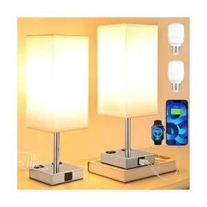 Juego de 2 lámparas táctiles con puerto USB lámpara de_2