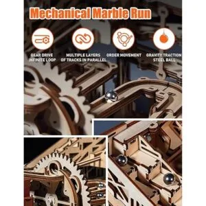 MIEBELY Rompecabezas eléctrico de madera 3D juguetes para_4