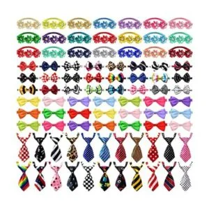 El juego de 100 corbatas ajustables para perros incluye 50_1